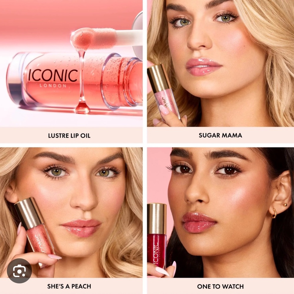 ICONIC London Lip Lustre Lip Oil choose from 4 shades